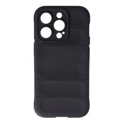 Husa iPhone 14 Pro, Silicon Cauciucat cu Protectie Camera, Negru